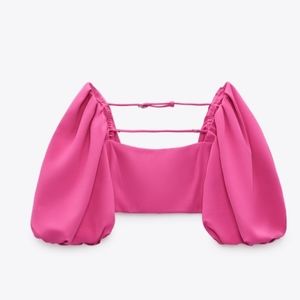 Zara crop balloon top